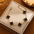 3in1 B/W Clover Gold Bracelet
