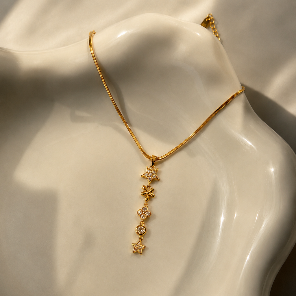 Starlit Blossom Gold Necklace