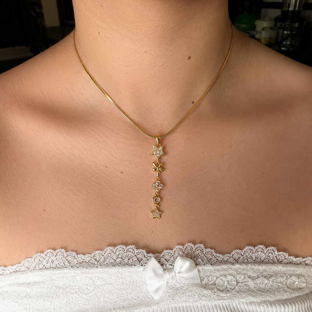 Starlit Blossom Gold Necklace