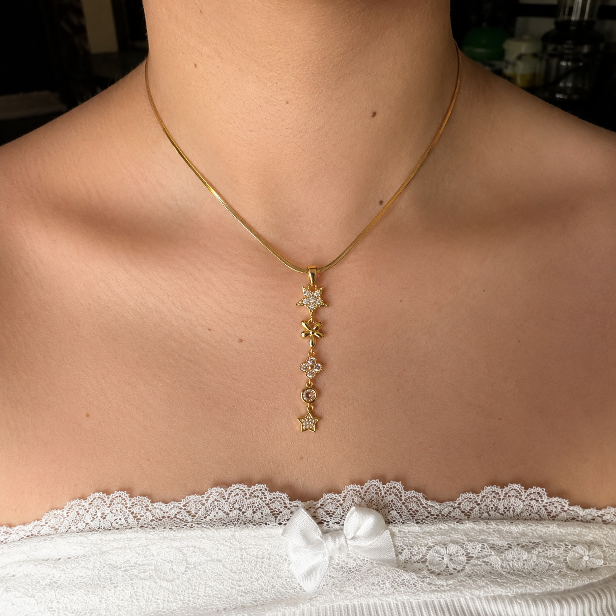 Starlit Blossom Gold Necklace