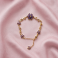 Purple Floral Gold Bracelet