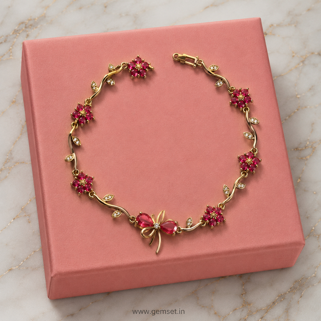 Red Bow Gold Bracelet