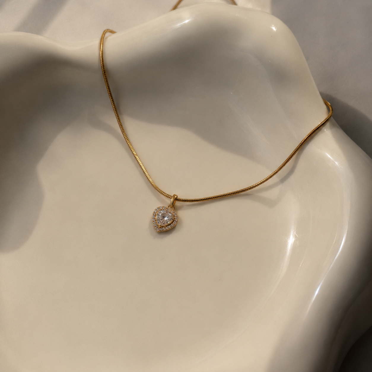 Diamond Heart Gold Necklace