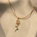 Pink Tulip Necklace